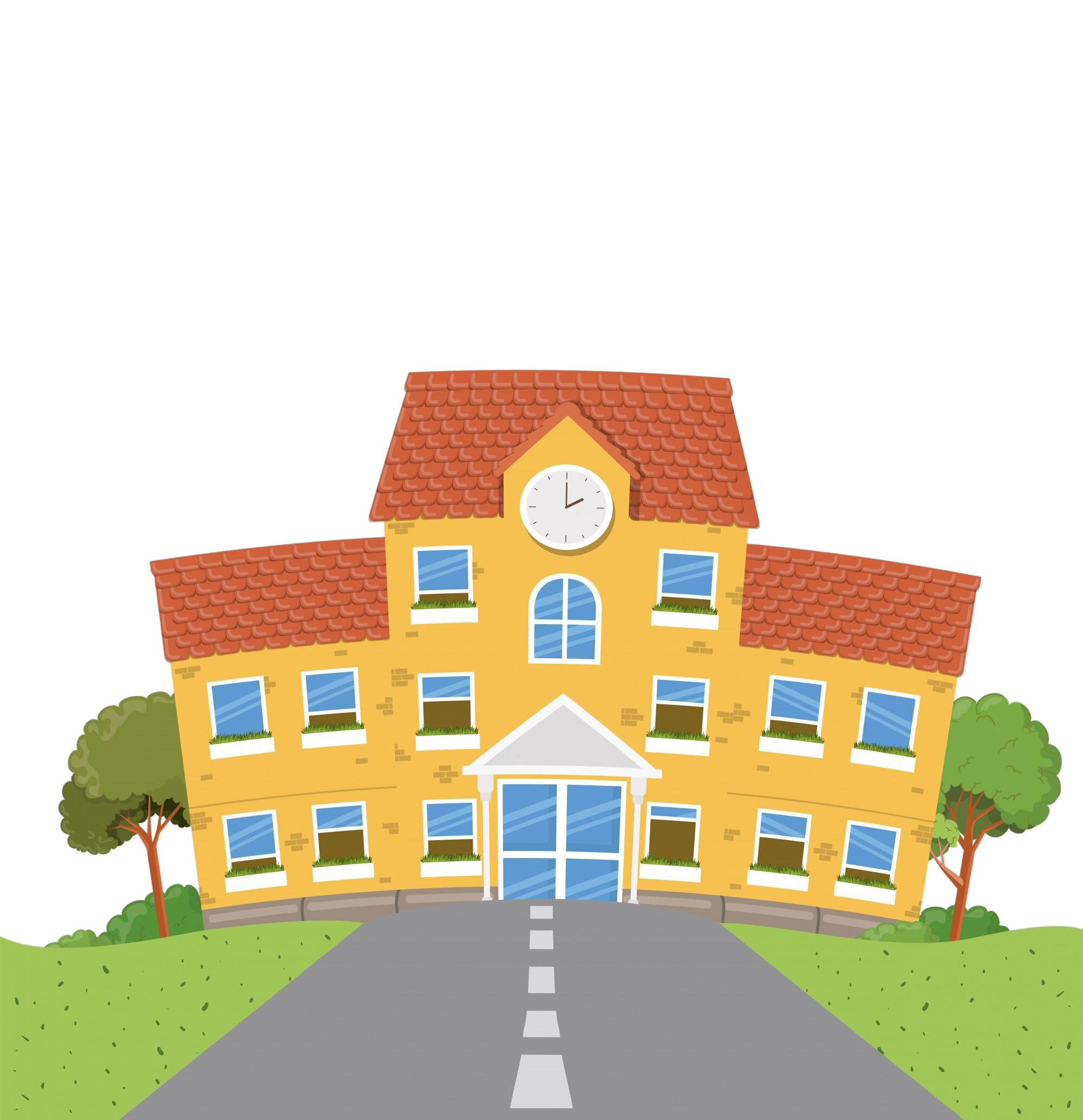 school-building-road-scene school-building-road-scene